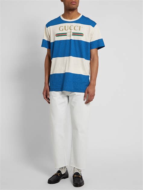 gucci blue and white striped shirt|white gucci shirts for men.